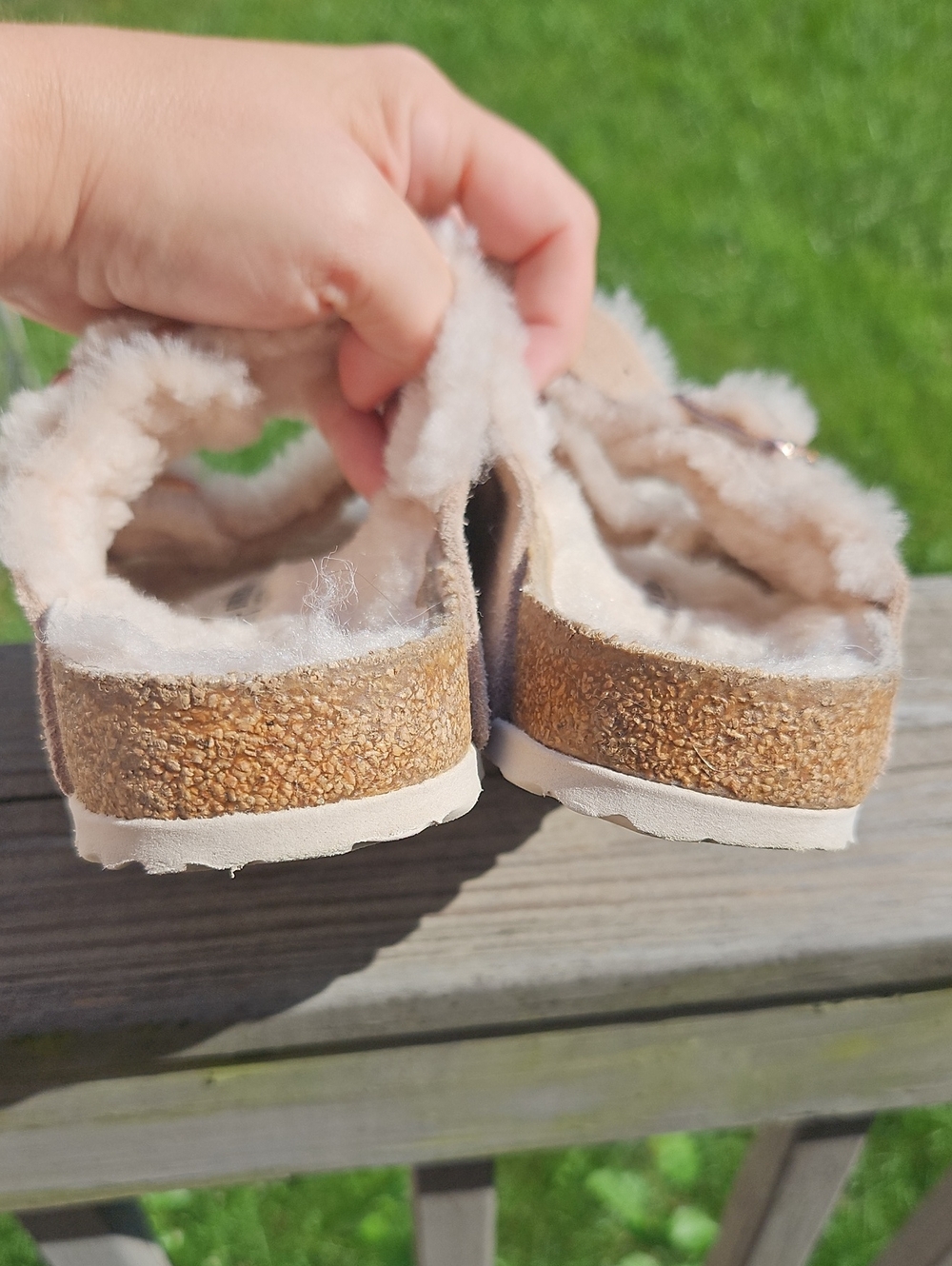 Birkenstock Arizona Shearling Sandals – Size 39 | Suede & Rose Gold Buckles - Picture 7 of 8